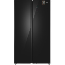 Отдельностоящий холодильник с инвертором Weissgauff WSBS 1036 Inverter NoFrost Premium Black Glass