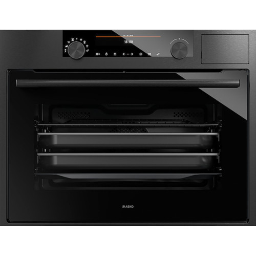 Компактный духовой шкаф-пароварка с микроволнами Asko OCSM8487B с паром и свч