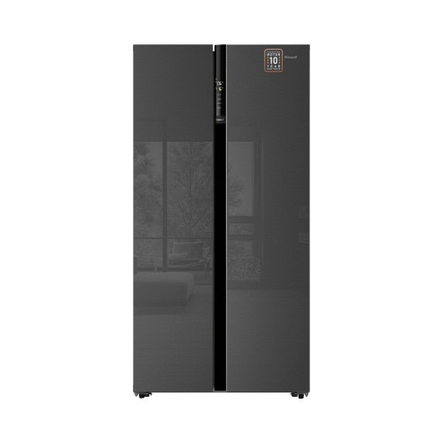 Отдельностоящий холодильник с инвертором Weissgauff WSBS 600 NoFrost Inverter Inox Glass