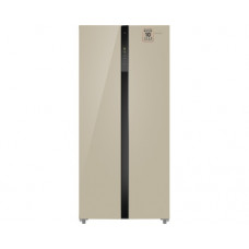 Отдельностоящий холодильник с инвертором Weissgauff WSBS 500 Inverter NoFrost Beige Glass