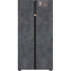 Отдельностоящий холодильник с инвертором Weissgauff WSBS 590 NoFrost Inverter Premium Rock Glass