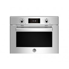 Встраиваемый комбинированный духовой шкаф с СВЧ Bertazzoni Professional F457PROMWTX стальной