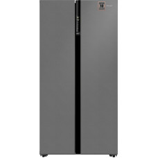 Отдельностоящий холодильник с инвертором Weissgauff WSBS 600 NoFrost Inverter Bru Steel Glass