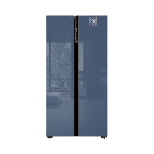 Отдельностоящий холодильник с инвертором Weissgauff WSBS 600 NoFrost Inverter Blue Glass