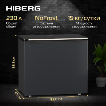 Морозильный ларь Hiberg PF 25 NFXd серый