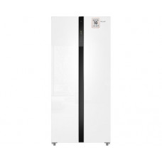 Отдельностоящий холодильник с инвертором Weissgauff WSBS 500 Inverter NoFrost White Glass