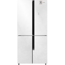 Отдельностоящий холодильник с инвертором Weissgauff WCD 450 White Rock Glass NoFrost Inverter