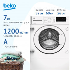 Встраиваемая стиральная машина Beko WITC7613XW