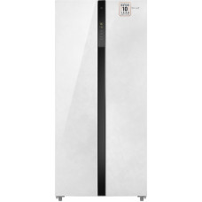 Отдельностоящий холодильник с инвертором Weissgauff WSBS 500 Inverter NoFrost White Rock Glass