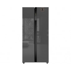 Отдельностоящий холодильник с инвертором Weissgauff WSBS 500 Inverter NoFrost Bru Steel Glass
