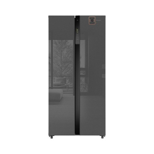 Отдельностоящий холодильник с инвертором Weissgauff WSBS 500 Inverter NoFrost Bru Steel Glass