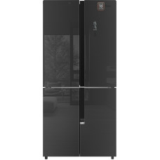 Отдельностоящий холодильник с инвертором Weissgauff WCD 450 Inox Glass NoFrost Inverter