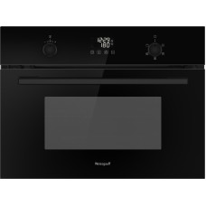 Встраиваемый компактный духовой шкаф с СВЧ Weissgauff OE 449 PDBK Black Edition