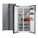 Отдельностоящий холодильник с инвертором Weissgauff WSBS 590 NoFrost Inverter Premium Dark Grey Glass