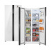 Отдельностоящий холодильник с инвертором Weissgauff WSBS 500 Inverter NoFrost White Rock Glass