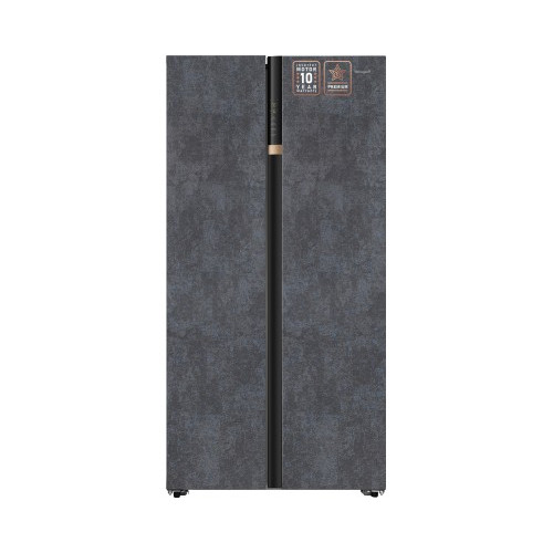Отдельностоящий холодильник с инвертором Weissgauff WSBS 590 NoFrost Inverter Premium Rock Glass