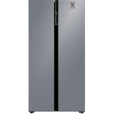 Отдельностоящий холодильник с инвертором Weissgauff WSBS 600 NoFrost Inverter Dark Grey Glass