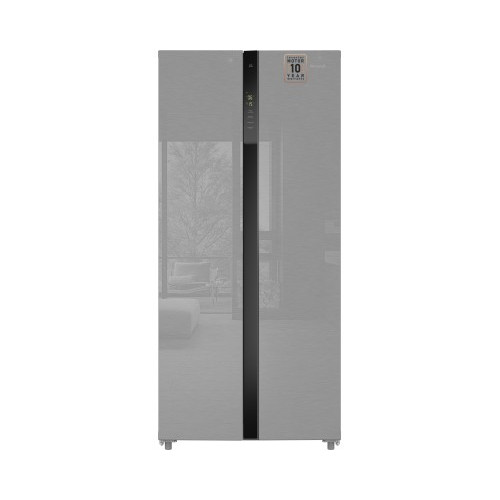 Отдельностоящий холодильник с инвертором Weissgauff WSBS 500 Inverter NoFrost Inox Glass