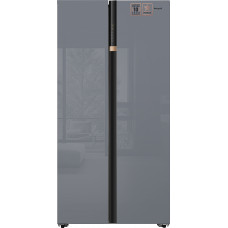 Отдельностоящий холодильник с инвертором Weissgauff WSBS 590 NoFrost Inverter Premium Dark Grey Glass