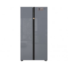Отдельностоящий холодильник с инвертором Weissgauff WSBS 590 NoFrost Inverter Premium Dark Grey Glass