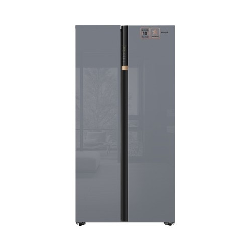 Отдельностоящий холодильник с инвертором Weissgauff WSBS 590 NoFrost Inverter Premium Dark Grey Glass