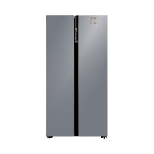 Отдельностоящий холодильник с инвертором Weissgauff WSBS 600 NoFrost Inverter Dark Grey Glass