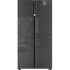 Отдельностоящий холодильник с инвертором Weissgauff WSBS 590 NoFrost Inverter Premium Inox Glass