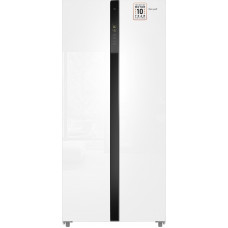 Отдельностоящий холодильник с инвертором Weissgauff WSBS 500 Inverter NoFrost White Glass