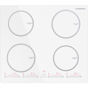 Индукционная варочная панель MAUNFELD CVI594SWH, цвет панели белый, цвет рамки черный