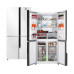 Отдельностоящий холодильник с инвертором Weissgauff WCD 450 White Rock Glass NoFrost Inverter