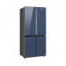 Отдельностоящий холодильник с инвертором Weissgauff WCD 590 Nofrost Inverter Premium EcoFresh Blue Glass